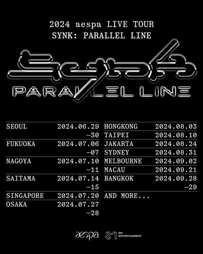 فرقة aespa تعلن عن مواعيد جولتها القادمة "SYNK: PARALLEL LINE"